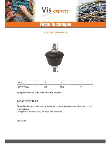 1 x Kit de 4 bloques solent Fijación...