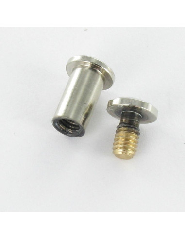 1 x Tornillos encuadernador M4 Latón niquelado...
