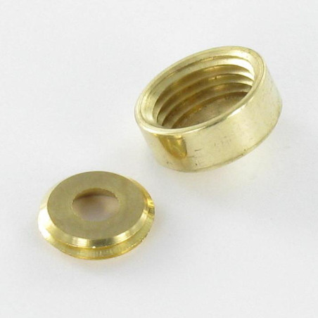 1 x Roseta cónica o embellecedor tornillo (1 roseta y 1 arandela de tornillo) Latón diámetro 25 para Tornillo M8