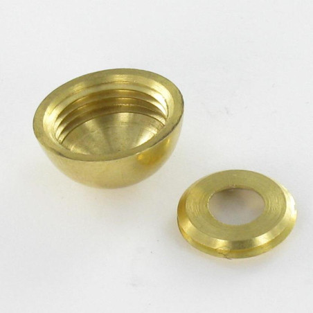 1 x Roseta redonda o embellecedor tornillo (1 roseta y 1 arandela de tornillo) Latón diámetro 15 para Tornillo M5