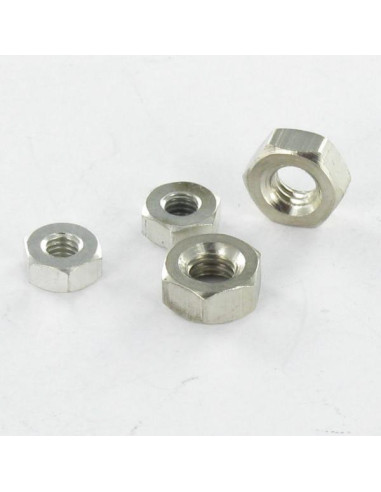 1 x Tuerca Latón niquelado hexagonal HU M8