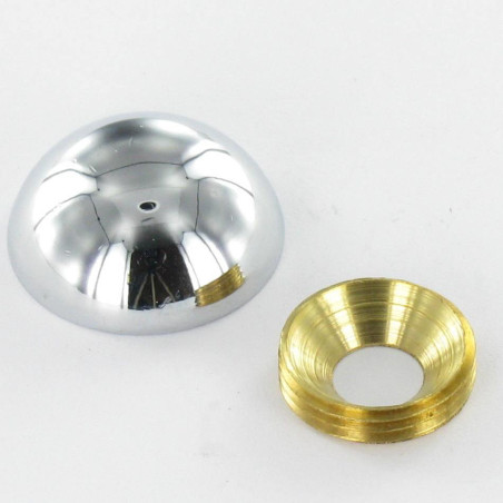 1 x Roseta redonda o embellecedor tornillo (1 roseta y 1 arandela de tornillo) Latón cromo diámetro 15 para Tornillo M5