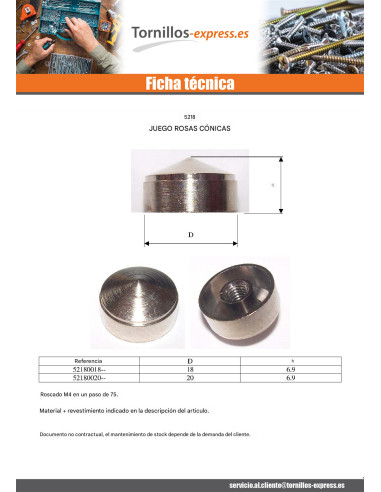 1 x Roseta cónico Latón 18 TB4/ 70