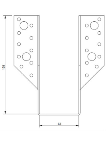 1 x Colgador de vigueta en forma de U con...