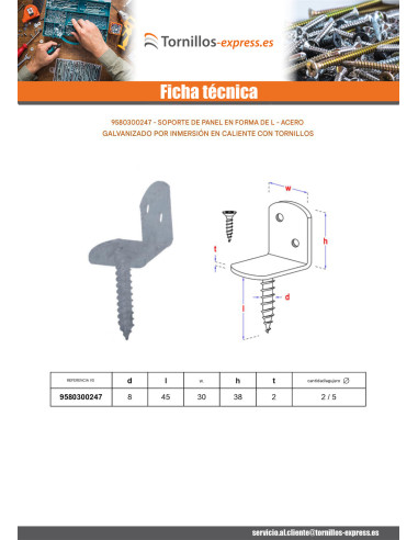 1 x Soporte en forma de L para panel tejido con...