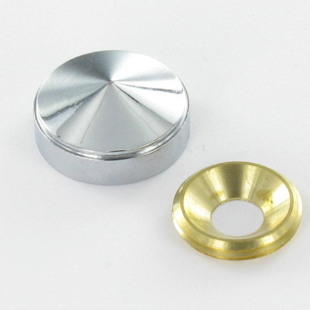 1 x Roseta cónica o embellecedor tornillo (1 roseta y 1 arandela de tornillo) Latón cromo diámetro 12 para Tornillo M4