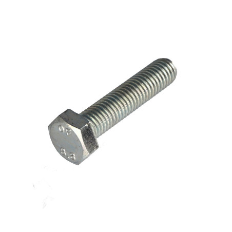1 x Tornillo metales cabeza hexagonal M7X60 Clase 8.8 Acero cincado blanco paso de 100