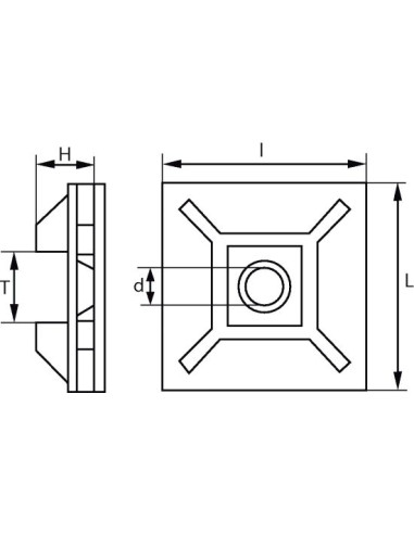 1 x Soporte adhesivo para brida hasta 4.6
