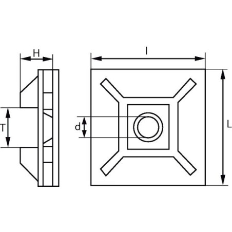 1 x Soporte adhesivo para brida hasta 5.5