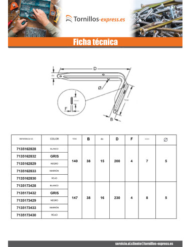 1 x Soporte para estante 96X118 marrón