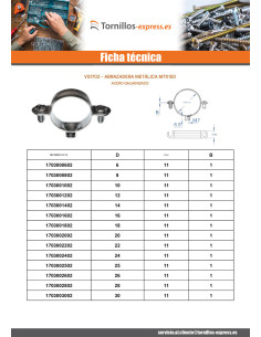Abrazadera metálica para manguera M7X150 diámetro 42... 2