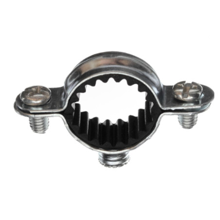 1 x Collar de fijación insonorizado sencillo M7X150 diámetro 56 Acero cincado blanco