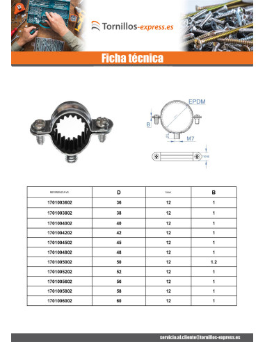 1 x Collar de fijación insonorizado sencillo...