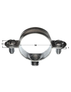 Abrazadera metálica para manguera M7X150 diámetro 58... 2