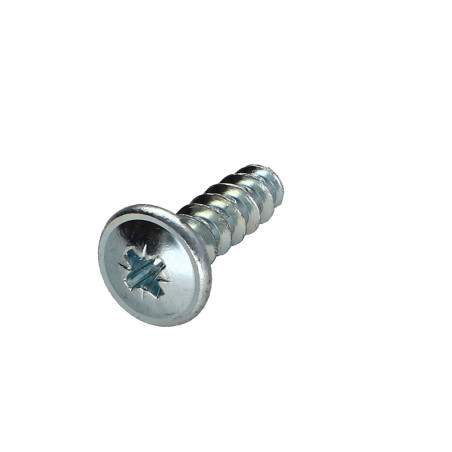 1 x Tornillo Euro poelier cabeza redonda ancha Pozi PZ4 6.3X13 Acero cincado blanco diámetro de cabeza: 10.5 con