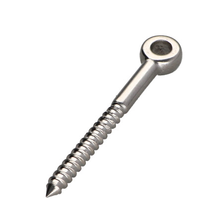 1 x Tornillo de ojo madera 6X50 roscado en 35 ojo 6.3 Inoxidable A4