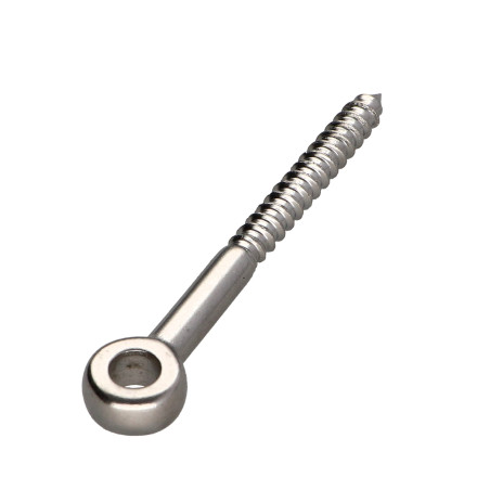 1 x Tornillo de ojo madera 6X40 roscado en 30 ojo 6.3 Inoxidable A4