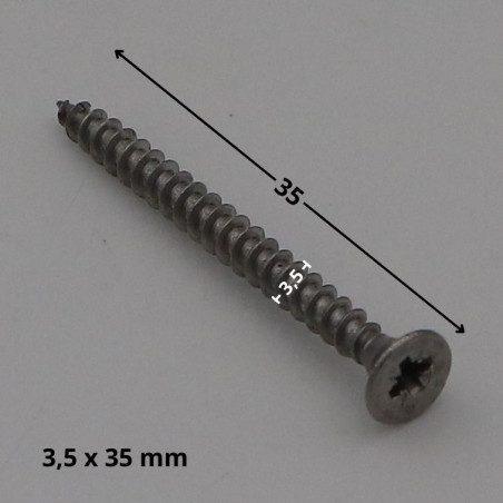 1 x Tornillo madera aglomerado Inoxidable A2 cabeza fresada/testa svasat Pozi 3.5X35