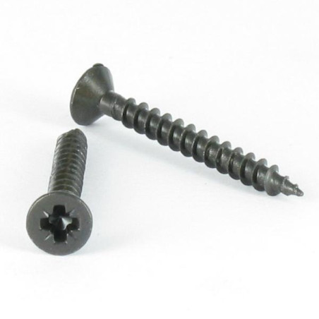 1 x Tornillo madera aglomerado Inoxidable A2 cabeza fresada/testa svasat Pozi 4.5X35 Negro