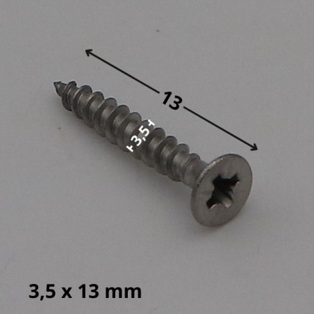 1 x Tornillo madera aglomerado Inoxidable A2 cabeza fresada/testa svasat Pozi 3.5X13