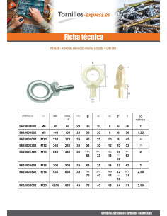 Anilla de elevación MASCULINO M45 Acero cincado blanco 2