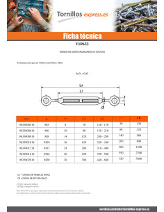 Tensor gancho gancho M5X70 Inoxidable A4 2