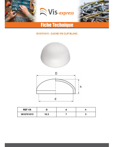 1 x Embellecedor tornillo VIDEO 7X10.5...