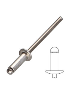 Remache ciego, totalmente de aluminio 4x6 grosor de...