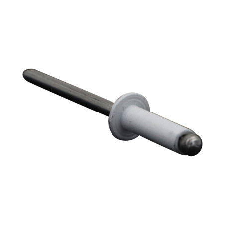 1 x Remache ciego, totalmente de aluminio 4.8X16 Cabeza redonda estándar RAL9016 blanco tráfico