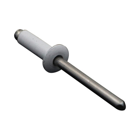 1 x Remache ciego, totalmente de aluminio 4.8X16 Cabeza redonda estándar RAL9016 blanco tráfico