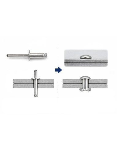 1 x Remaches ciegos Barra Filettata Alluminio...