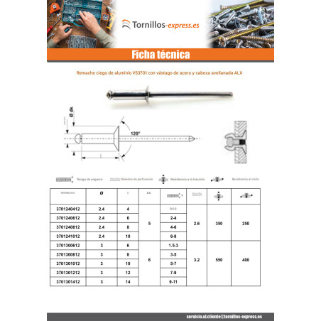 1 x Remaches ciegos Barra Filettata Alluminio Acciaio 4.8X18 grosor de ajuste 11 con 13 cabeza fresada/testa svasat ALX