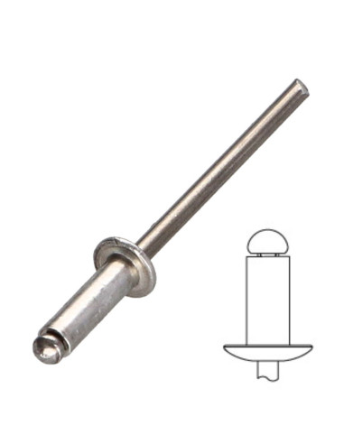 1 x Remache ciego, totalmente de aluminio 3.2X8...