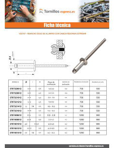 Remache ciego, totalmente de aluminio 3.2X8 Cabeza... 2