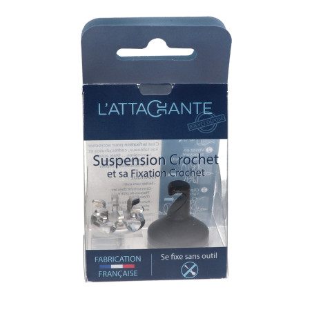 1 x Gancho decorativo Aluminio Negro con fijación para placa de yeso L'ATTACHANTE