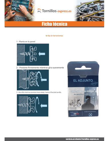 1 x Gancho decorativo Latón con fijación para...