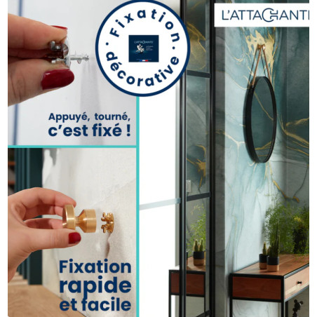 1 x Gancho decorativo Aluminio con fijación multimaterial L'ATTACHANTE