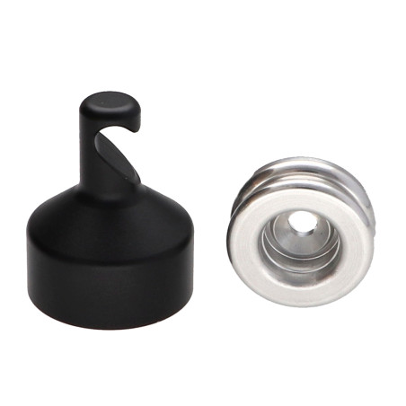 1 x Gancho decorativo Aluminio Negro con fijación multimaterial L'ATTACHANTE