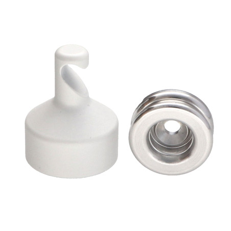 1 x Gancho decorativo Aluminio blanco con fijación multimaterial L'ATTACHANTE