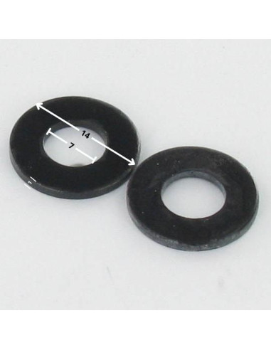 1 x Arandela plano 7X14X1 Acero cincado negro