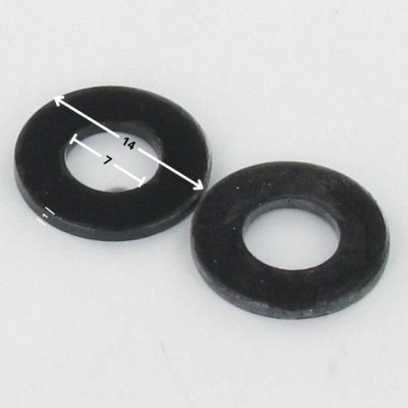 1 x Arandela plano 7X14X1 Acero cincado negro