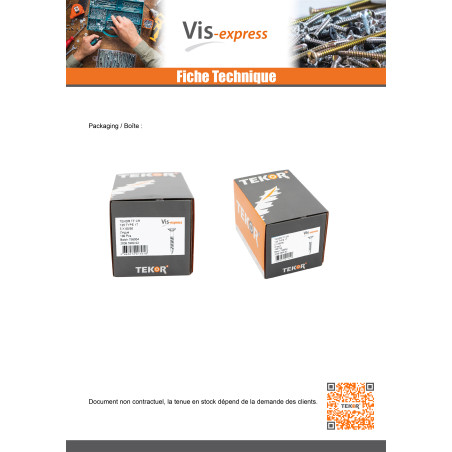 1 x Tornillos para madera TEKOR cabeza fresada/testa svasat dentado Pozi PZ4 5X60 roscado en 36 cut punta antihendidura