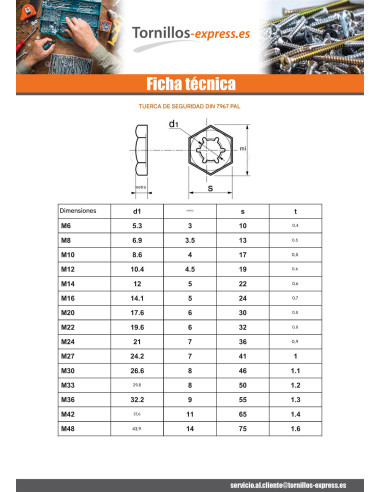 1 x Tuerca CAMARADA M33 Acero bruto