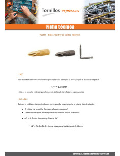 Punta Calidad industrial 1/4" E6.3 Pozi PZ3 longitud 50 2