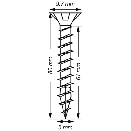 1 x Spax T-STAR MÁS cabeza fresada/testa svasat TORX T20 Inoxidable A2 5X80 roscado total