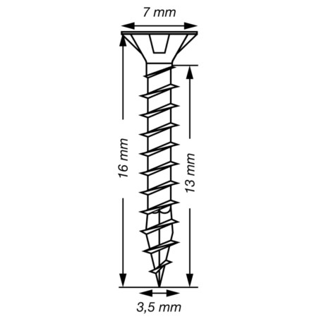 1 x Spax T-STAR MÁS cabeza fresada/testa svasat TORX T15 Inoxidable A2 3.5X16 roscado total