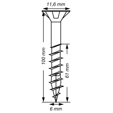 1 x Spax T-STAR MÁS cabeza fresada/testa svasat TORX T30 Inoxidable A2 6X100 roscado en 61