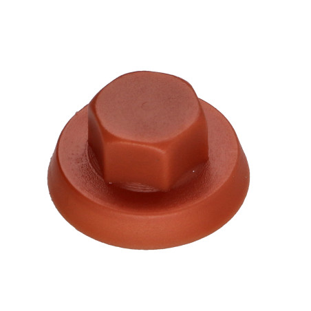 1 x Capuchón cabeza hexagonal Polietileno RAL8004 marrón cobre Para tornillos autotaladrantes o para chapa 6.3