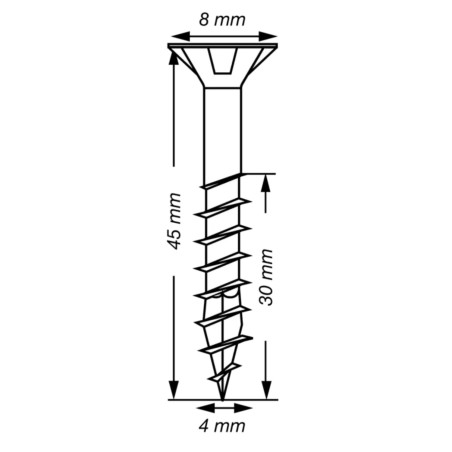 1 x Spax T-STAR MÁS cabeza fresada/testa svasat TORX T20 Inoxidable A2 4X45 roscado en 30