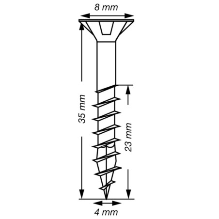 1 x Spax T-STAR MÁS cabeza fresada/testa svasat TORX T20 Inoxidable A2 4X35 roscado en 23